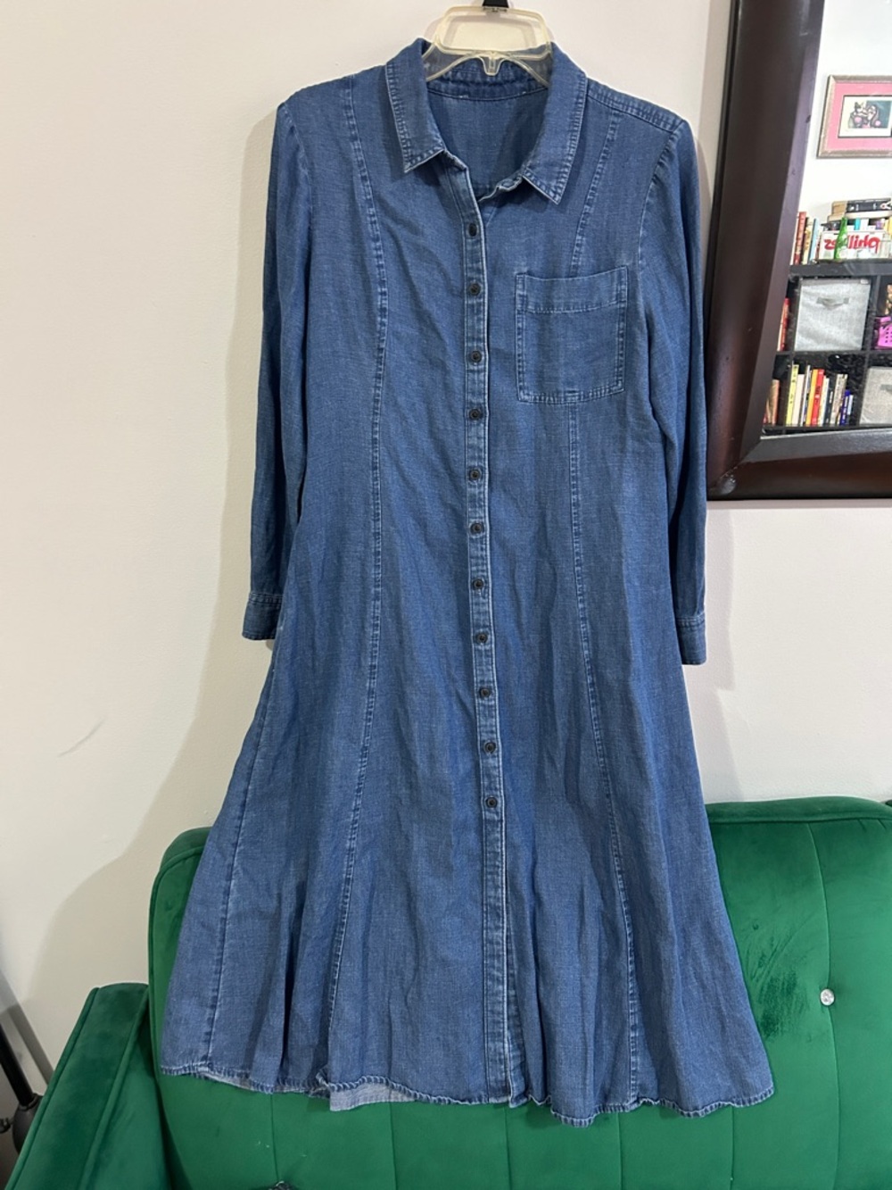 Denim Button-Front Blue Shirt Dress